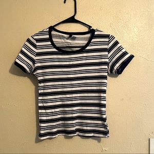 H&M medium blue and white striped shirt